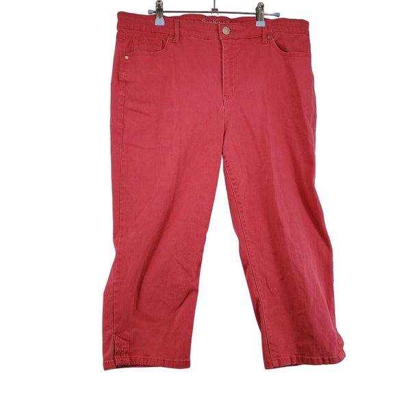 Gloria Vanderbilt Jordyn Jeans Women's Straight Leg 5-Pocket Capris Pink 14 - Picture 2 of 11